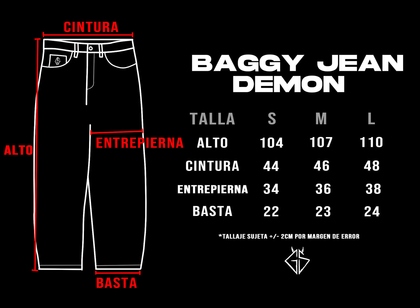 Baggy Jean Demon Black/White