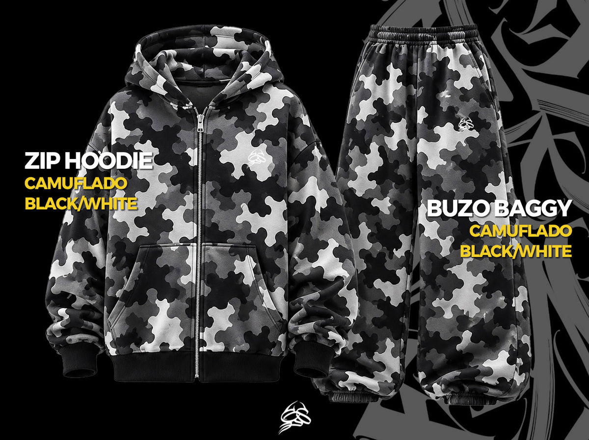 Conjunto Camuflado Black & White