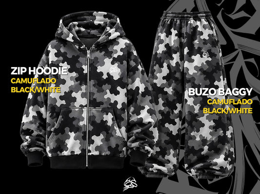 Conjunto Camuflado Black & White