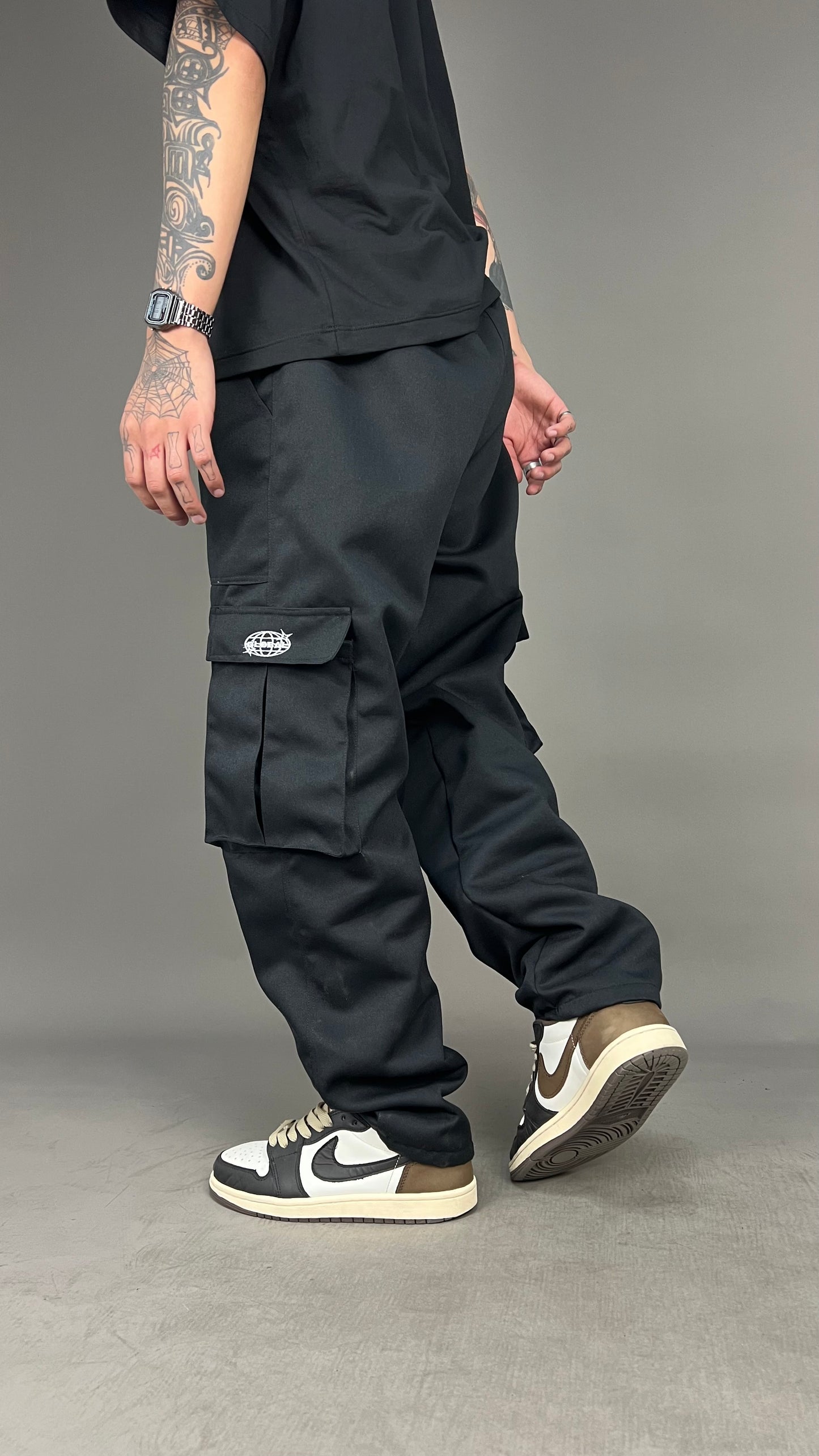 Pant Cargo Drill Negro