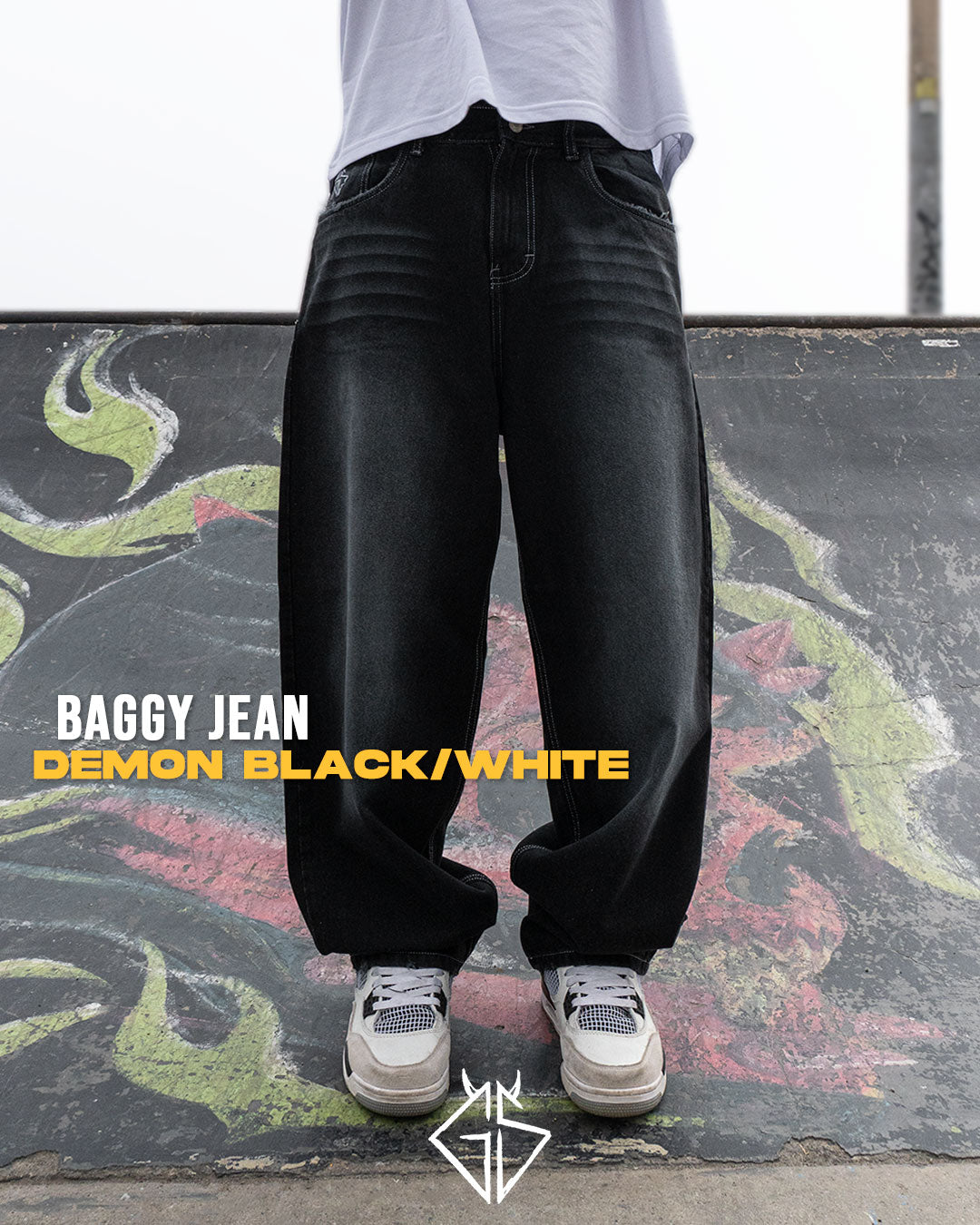 Baggy Jean Demon Black/White