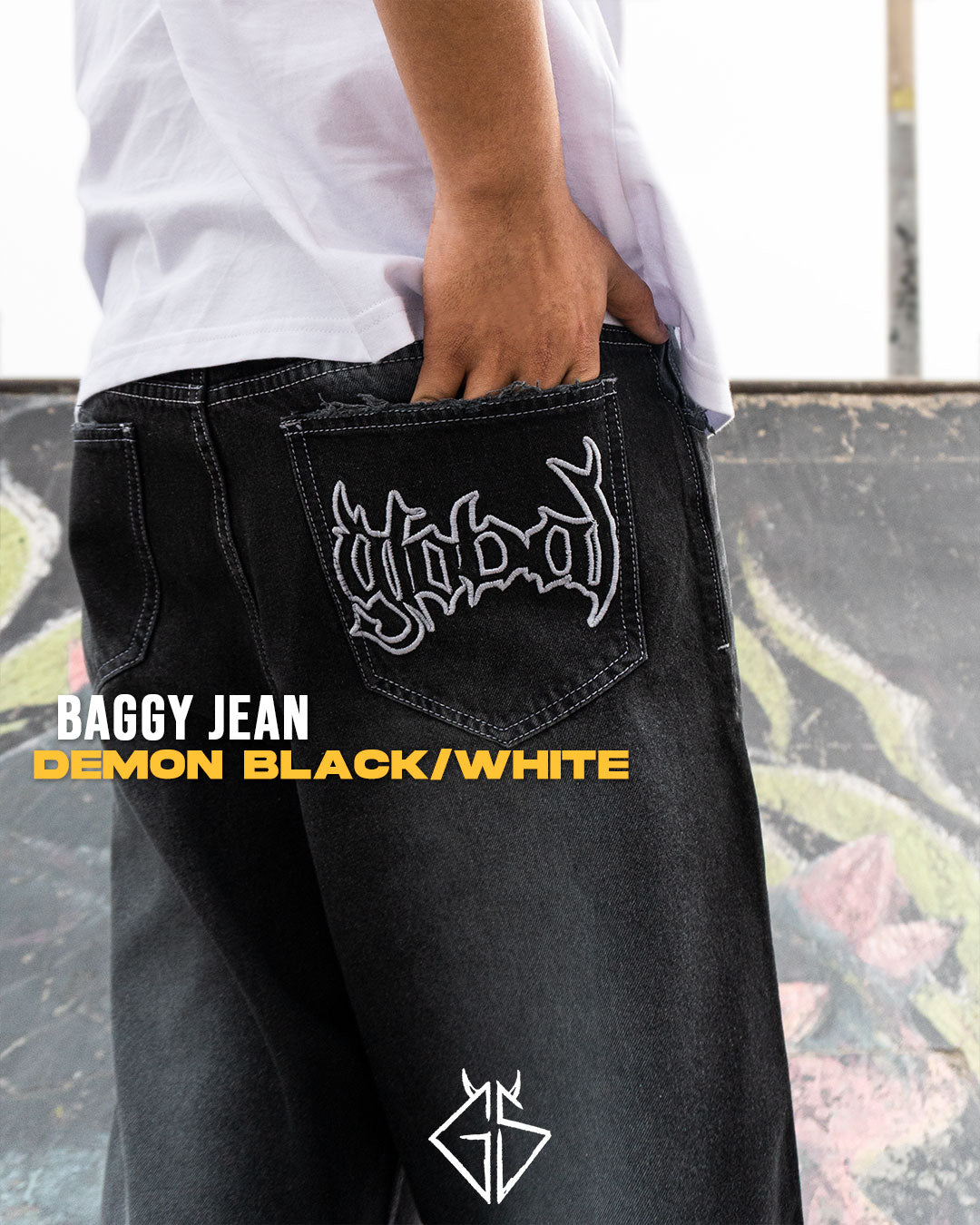 Baggy Jean Demon Black/White