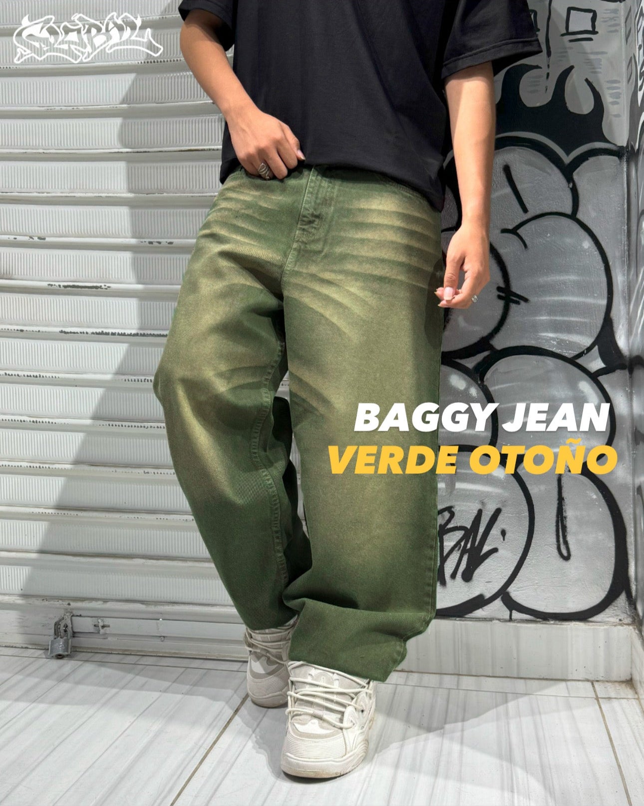 Baggy Jean Verde Otoño