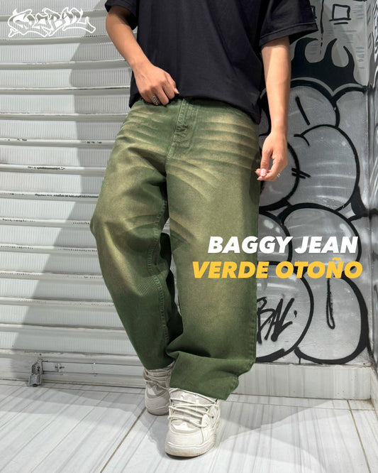 Baggy Jean Verde Otoño