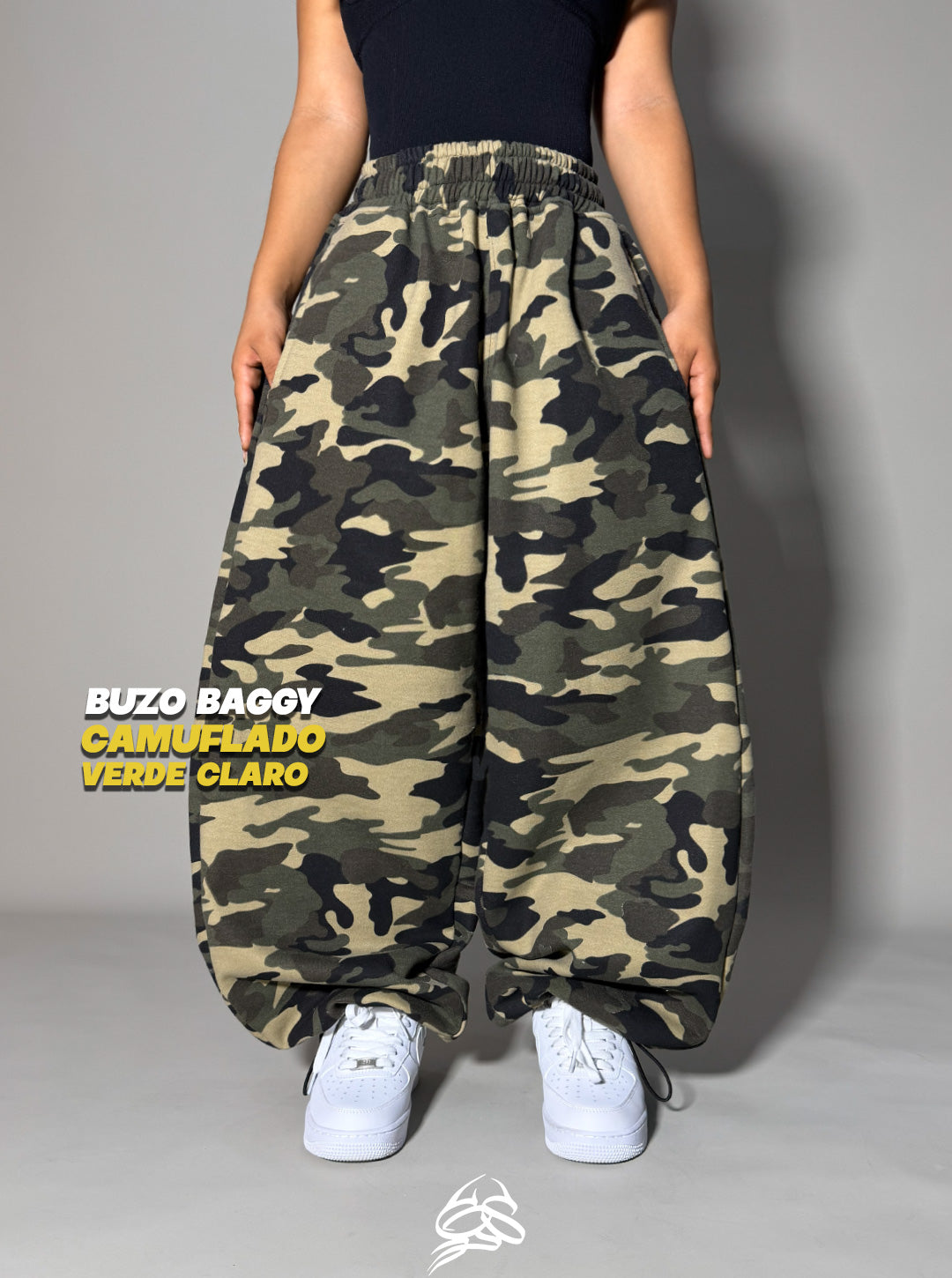Buzo Baggy Camuflado Verde Claro
