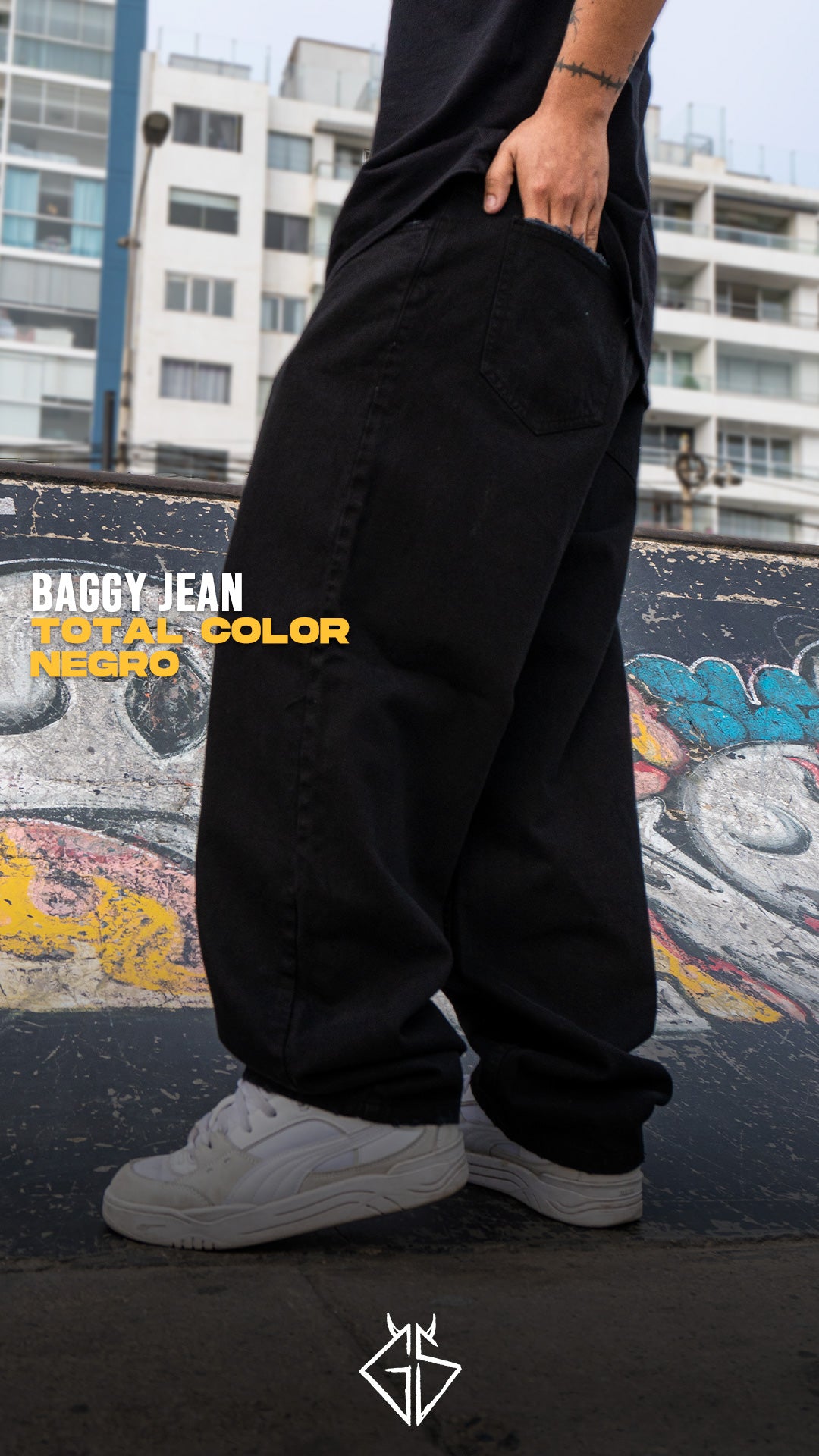 Baggy Jean Negro Color Entero