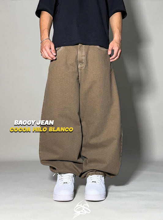 Baggy Jean Cocoa hilo Blanco