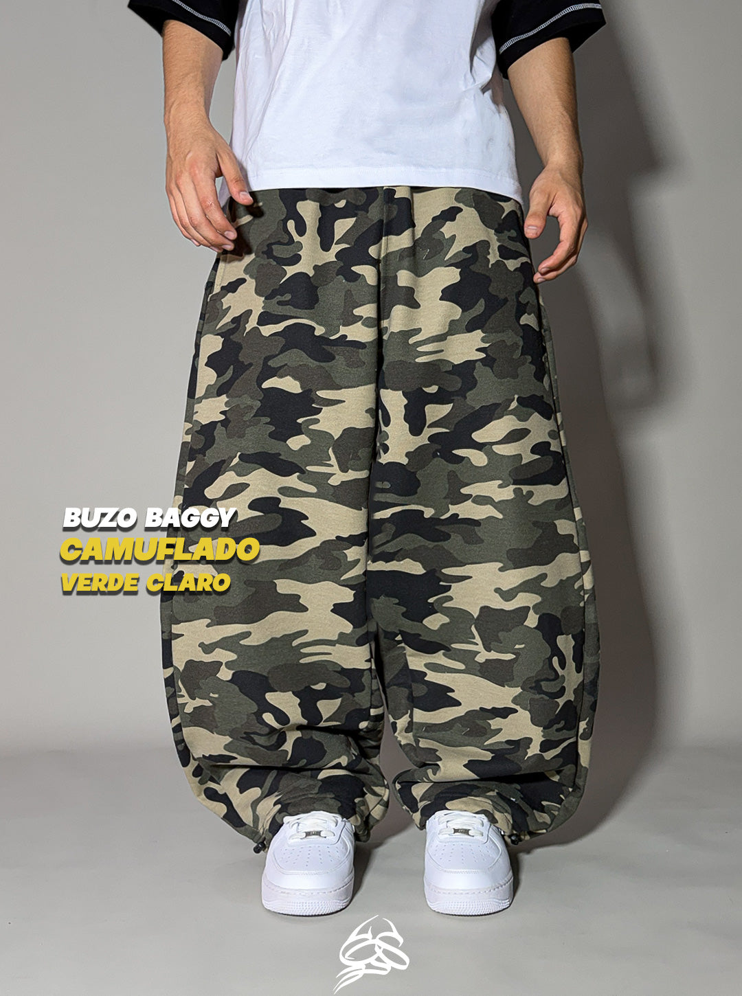 Buzo Baggy Camuflado Verde Claro