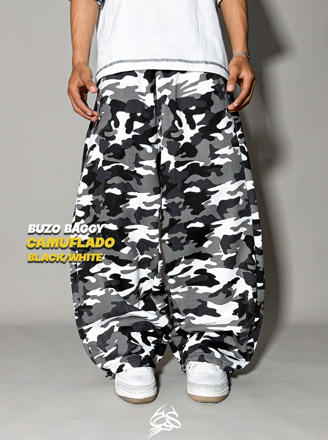 Buzo Baggy Camuflado Black/White