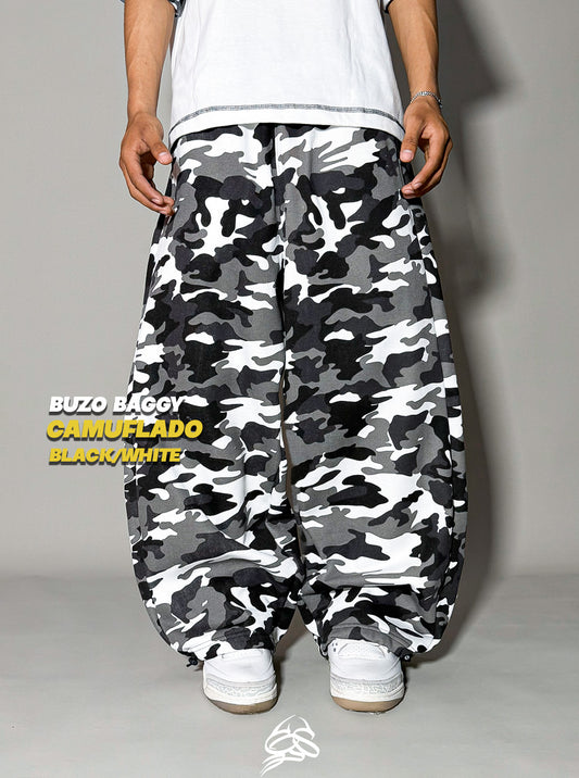 Buzo Baggy Camuflado Black/White