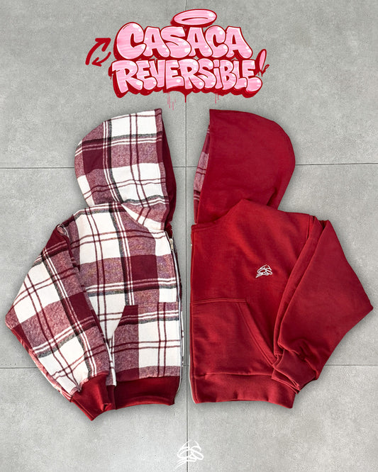 Casaca Reversible Rojo Cuadros