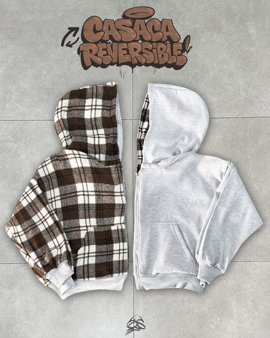 Casaca Reversible Marrón Cuadros