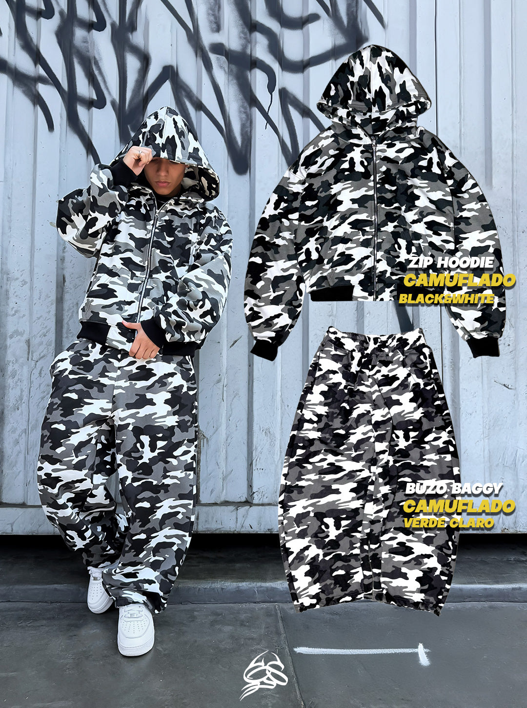Tracksuit Camo Black/White