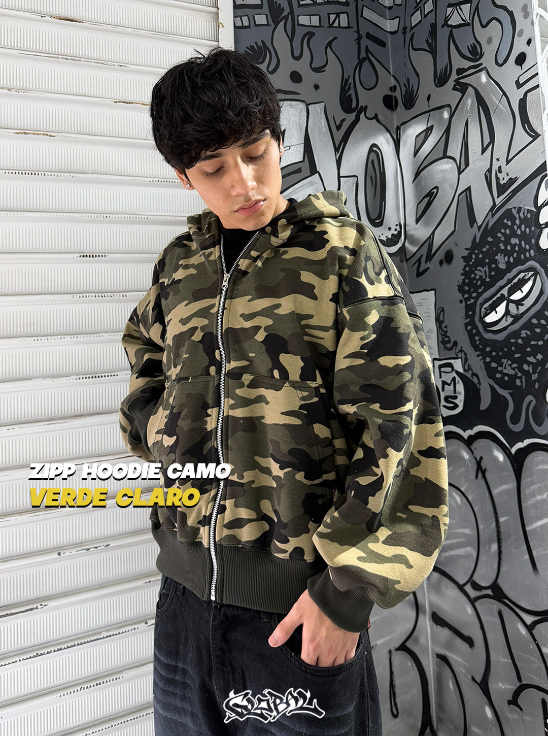 Zip Hoodie Camuflado Verde Claro