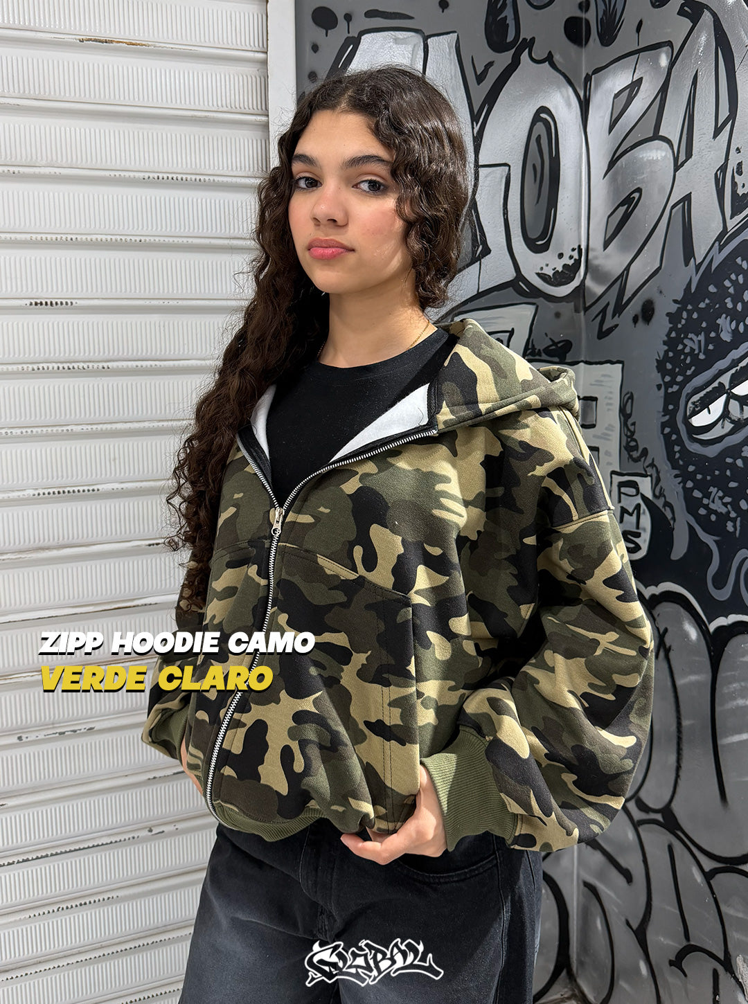 Zip Hoodie Camuflado Verde Claro