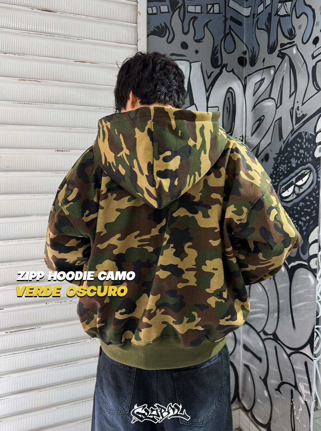 Zip Hoodie Camuflado Verde Oscuro