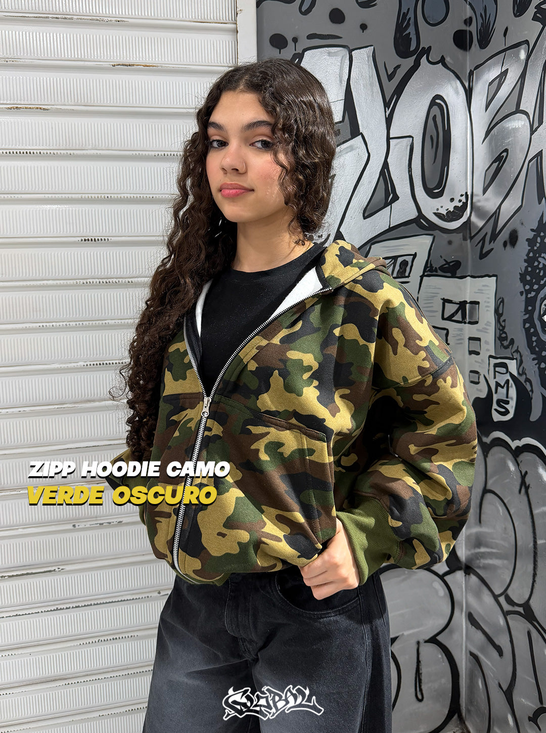 Zip Hoodie Camuflado Verde Oscuro